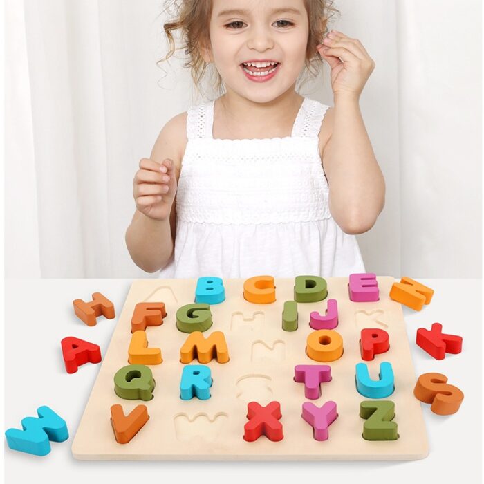 Wooden Alphabet And Number Puzzle Toy